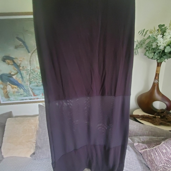 Black Maxi Skirt with Mesh Section - Picture 2 of 5